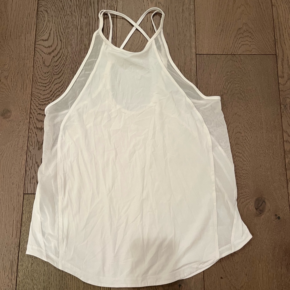 LULULEMON WHITE MESH TANK